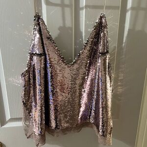 Free people pink sparkle top